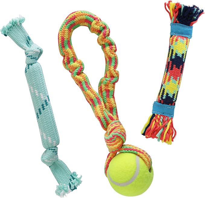 rocket & rex Dog Chew Toy Set for Small to Medium Breeds, Includes a Rope - Image 8