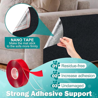 Bed Cat Scratcher Pad, 47.2"x15.8"Cat Scratching Mat, Self-Adhesive Trimmable - Image 4