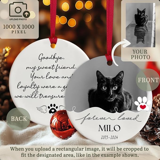 Customized Christmas Pet Photo Ornament - Image 2