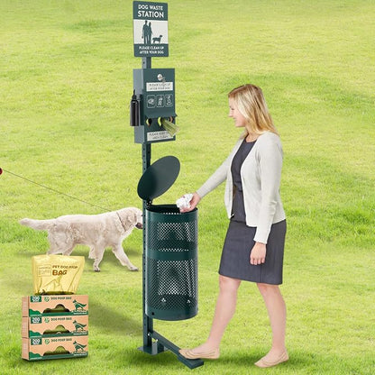 Qinyoung Pet Waste Station, Includes 600 Roll Bags, Dog Waste Station by Qinyoung