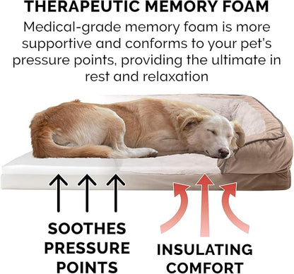 Furhaven Memory Foam Dog Bed for Large Dogs w/ Removable Bolsters & Washable - Image 4