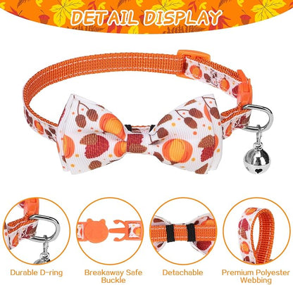 SCENEREAL Fall Thanksgiviing Cat Collar Breakaway Girl Boy, 3 Pack Turkey - Image 3