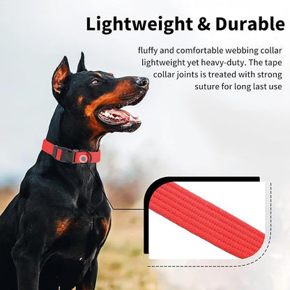 lynxking Dog Collar Soft Padded Breathable Cotton Solid Color Strong Adjustable - Image 2