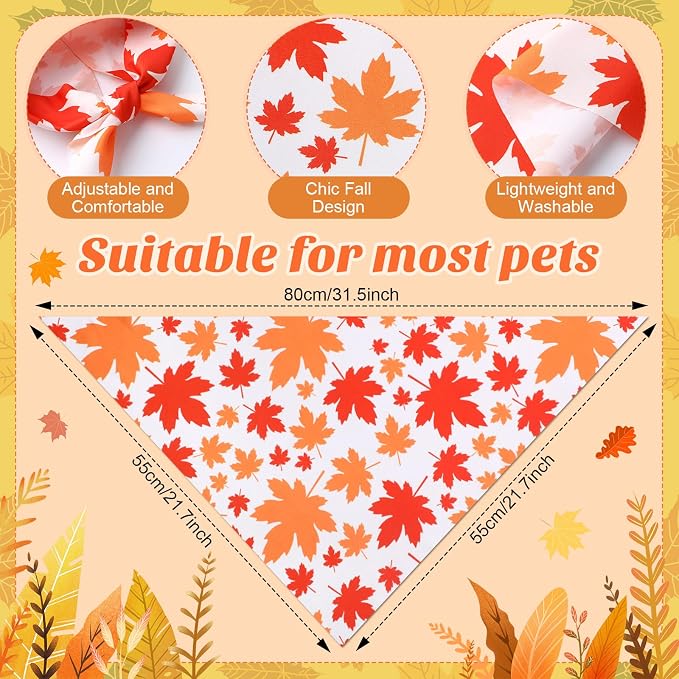 Chunful 100 Pieces Thanksgiving Dog Bandanas Bulk Fall Autumn Pet Bandanas - Image 3
