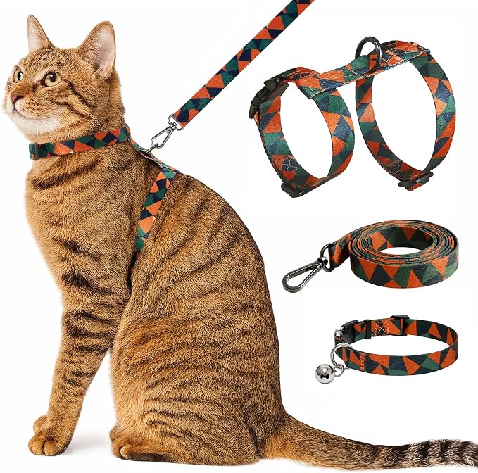Cat Harness and Leash Set with Matching Collar – Escape Proof Harness by Unknown