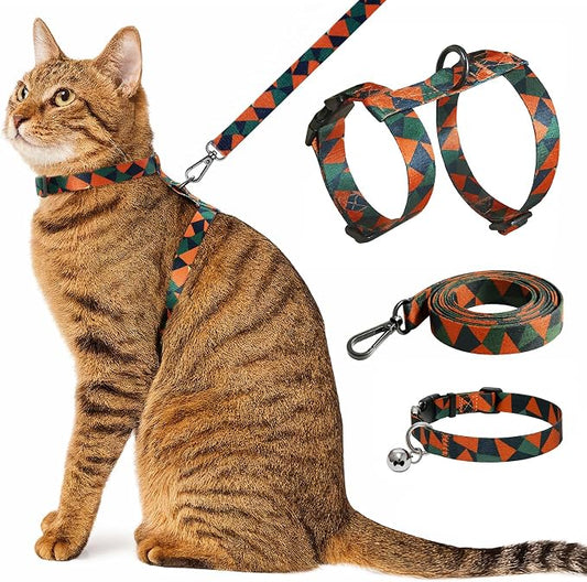 Cat Harness and Leash Set with Matching Collar – Escape Proof Harness by Unknown