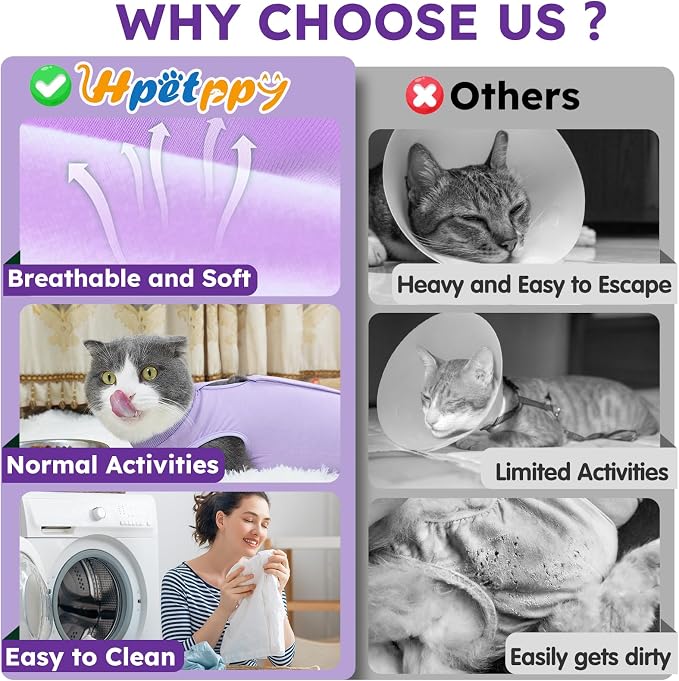 Cat Recovery Suit for Abdominal Wounds or Skin Diseases, Kitten Onesie for Cats - Image 8