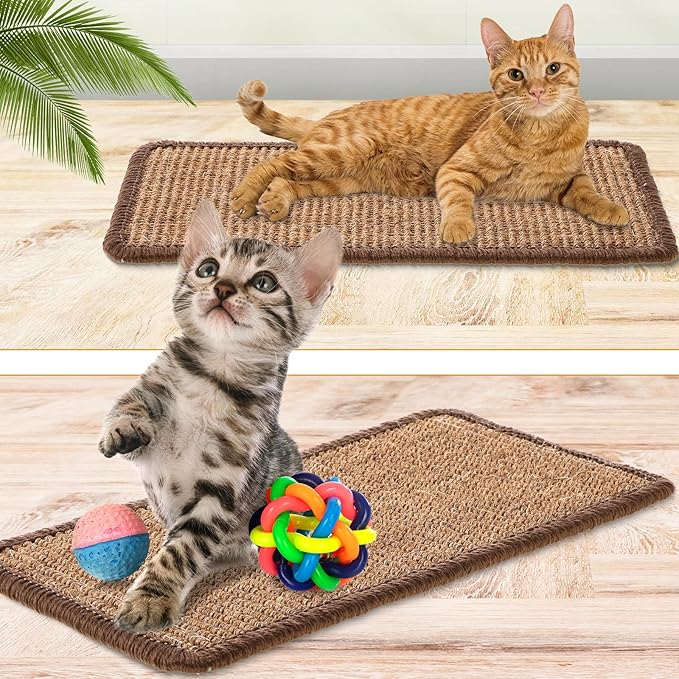 Tuanse 4 PCS Cat Scratcher Mat, 15.7 x 7.8 Inches Sisal Cat Scratching Pad - Image 5