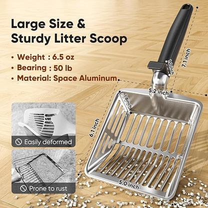 Metal Cat Litter Scoop, Large Cat Scooper - Image 2