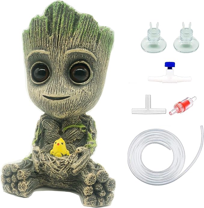 Aquarium Groot Air Bubbler Decorations Fish Tank Air Stone Set by AnxunJim