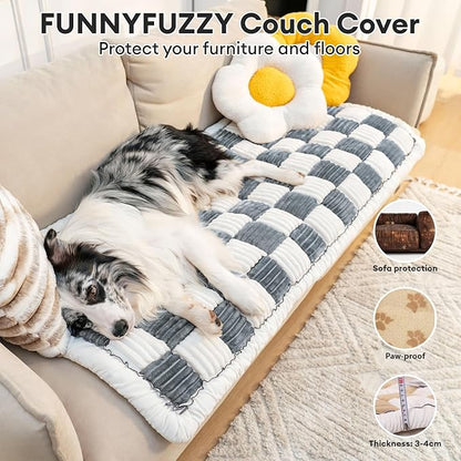 FUNNY FUZZY Pet Couch Covers for Sofa, Couch Covers for Dogs Washable Dog Couch - Image 2