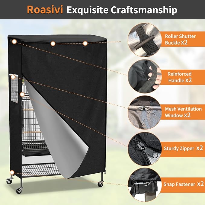 Roasivi Universal Large Birdcage Cover Black Out and Breathable Cages Cover - Image 5