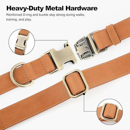 Plutus Pet Genuine Leather Dog Collar – Adjustable Pet Collar - Image 5