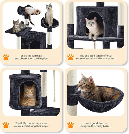 Yaheetech 79 in Cat Tree Tower, Comfy Basket, Sisal Scratching Posts - Image 4