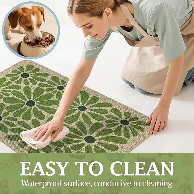 SHIYUE Dog Food Mats for Floors, Absorbent Cat Bowl for Food and Water - Image 3