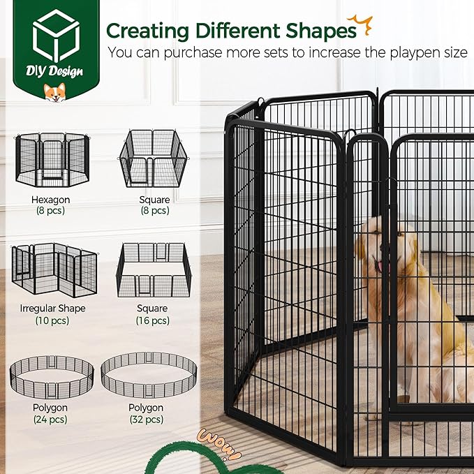 Yaheetech Dog Playpen Outdoor, 40 inch 24 Panels Dog Pen Indoor Heavy Duty - Image 6