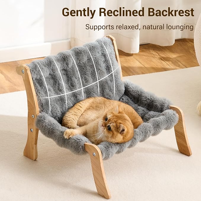 Solid Wood Cat Couch Bed for Indoor Cats, Modern Cat Sofa - Image 4