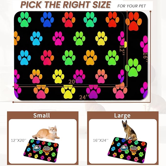 Cat Gradient Paw Print Dog Food Mat - Image 2