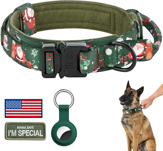 DAGANXI Christmas Tactical Dog Collar, Adjustable Military Training Nylon Dog by DAGANXI