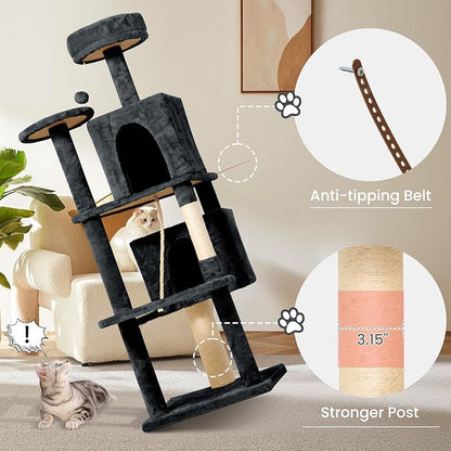 58.5inch Large Cat Tree Tower Condo - Image 5