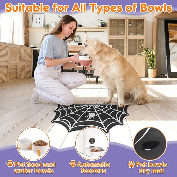 Pet Mats for Food and Water Dog Cat Food Mats Pet Feeding Mat Anti-Slip No - Image 6