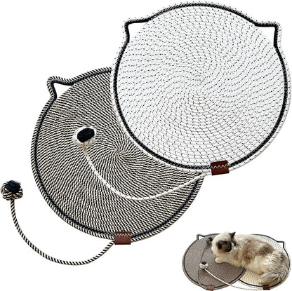 Cat Scratcher Mat Natural Cotton Rope Cat Scratching Pad, Large Size Scratching by CoveCozy