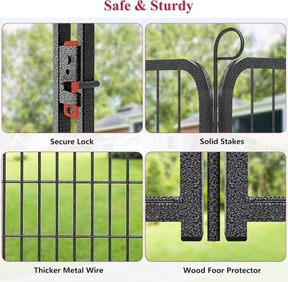 Dog Playpen, 32inch 20 Panels Outdoor Dog Fence Indoor Dog Pen Anti-Rust Pet - Image 4