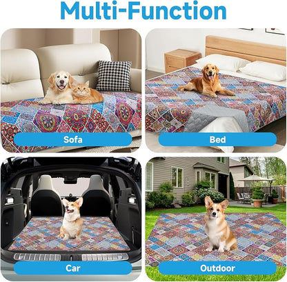 Waterproof Dog Blanket, Bohemian Dog Bed Cover Pet Blanket, Reversible Sofa - Image 7
