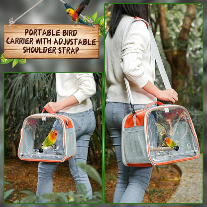 Suertree Small Bird Carrier, Large Window Travel Cage - Image 5