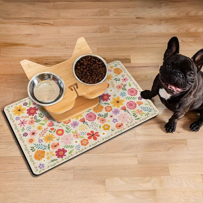 Pet Feeding Mat for Floors Waterproof Dog Mat for Food and Water Absorbent - Image 7