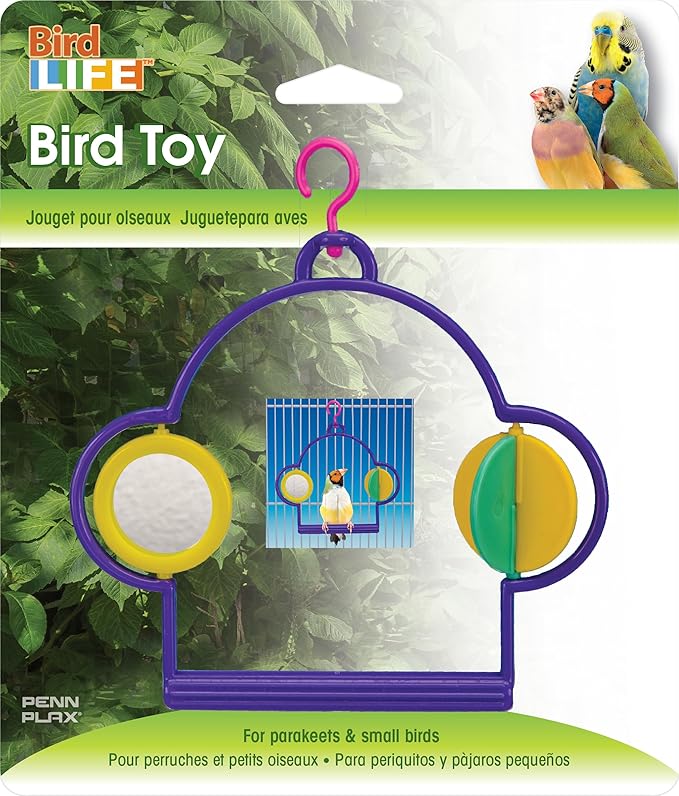 PENN-PLAX Bird Swing with Mirror and Spinner Toy – Attaches to Wire Birdcages – - Image 3