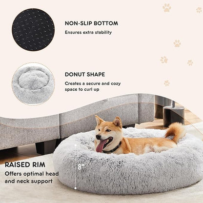 Sweetcrispy Donut Dog Bed, XL Large Round Calming Cat Bed - Image 3