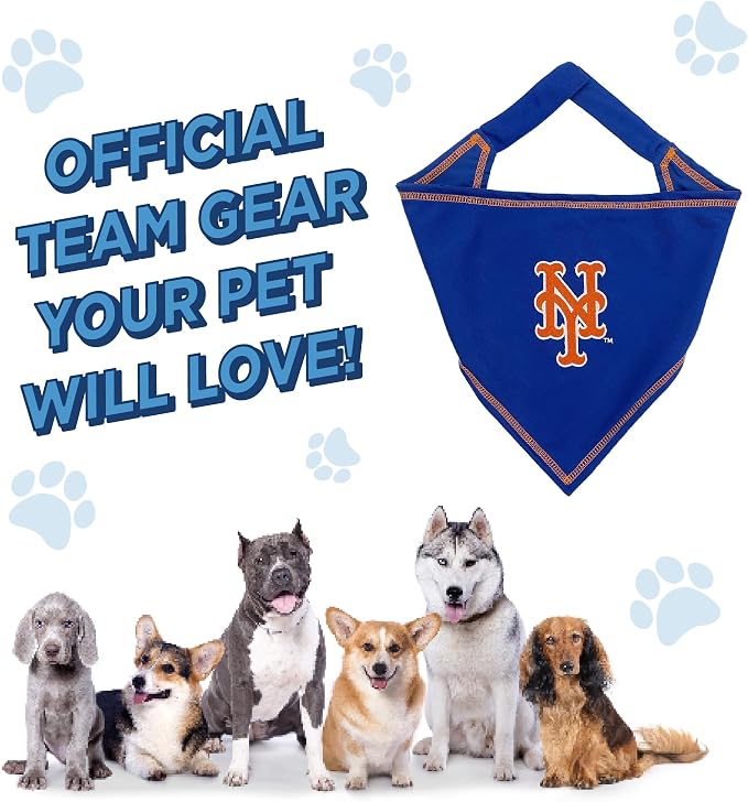 Pets First MLB New York Mets TIE Bandana, Small/Medium. Dog Bandana Scarf Bib - Image 6
