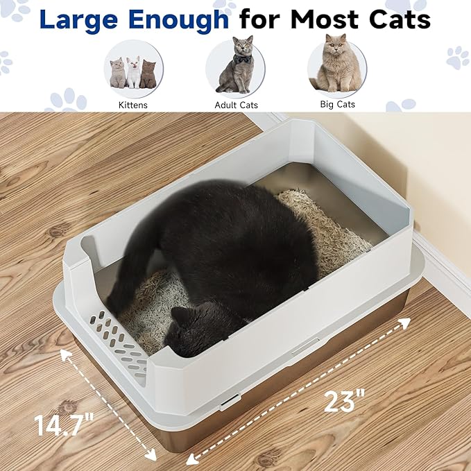 TENTIZON Stainless Steel Cat Litter Box - Image 7