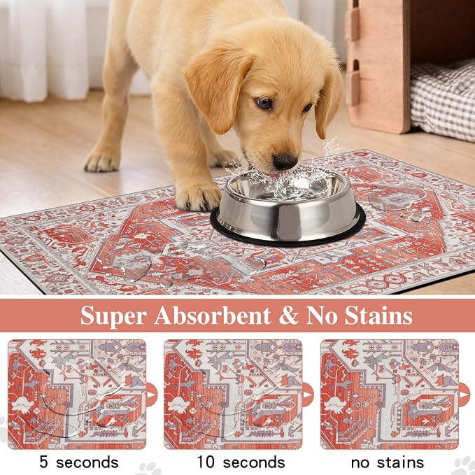famibay Dog Food Mat, Absorbent Cat Dog Mats - Image 2