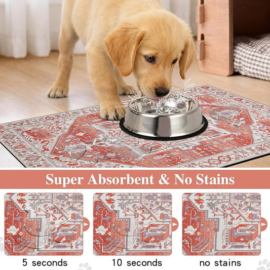 famibay Dog Food Mat, Absorbent Cat Dog Mats - Image 2