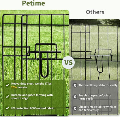 PETIME Foldable Metal Dog Exercise Pen/Pet Puppy Playpen Kennels Yard Fence - Image 4