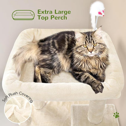 Globlazer Cat Tree Tower for Indoor Cats, 50-inch Adult Cat Tree House for - Image 3