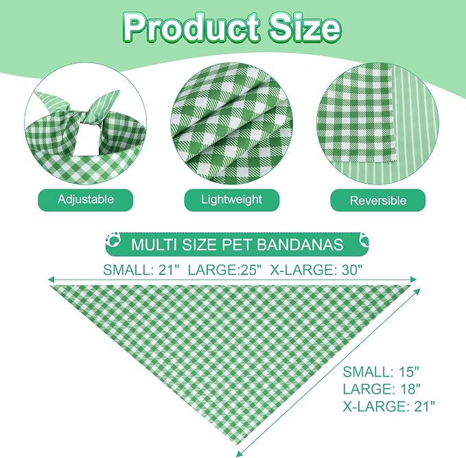 Dog Bandana Green XLarge 1PCS, Summer Spring Scarf - Image 3