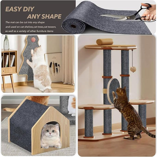 78.7"X15.8" Cat Scratching Mat, Self-Adhesive Cat Scratch Carpet, DIY Cats - Image 2