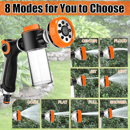 Dog Wash Hose Attachment, High Pressure Garden Water Hose Nozzle 8 Way Foam - Image 2