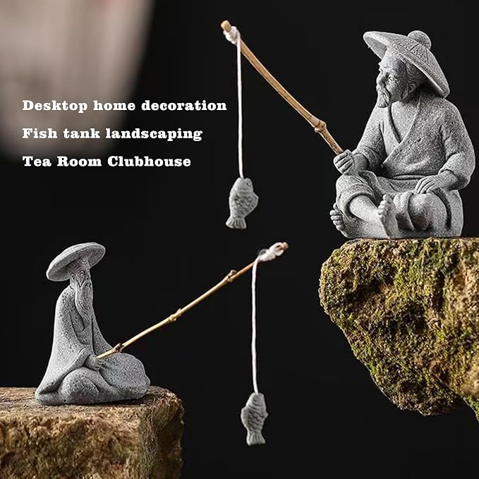 LIYAOLI Japanese Zen Fisherman Statue - Image 6