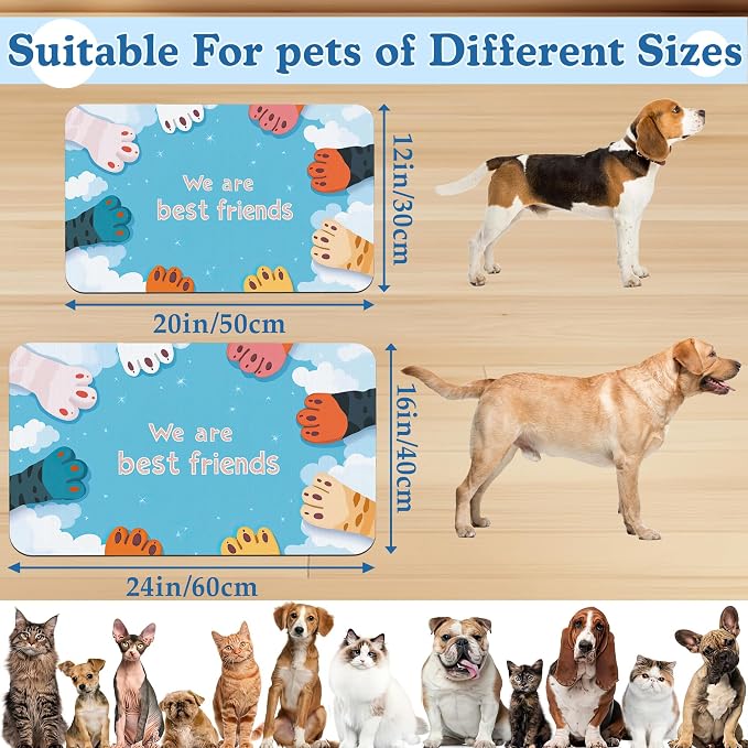 Cat Paw Pet Feeding Mat–Christmas Stocking Quick Dry Absorbent Dog Cat Food Mat - Image 2