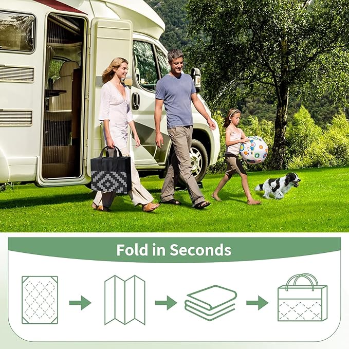 GENIMO Outdoor Rug for Patio Clearance, Reversible Plastic Straw Rugs for RV - Image 6