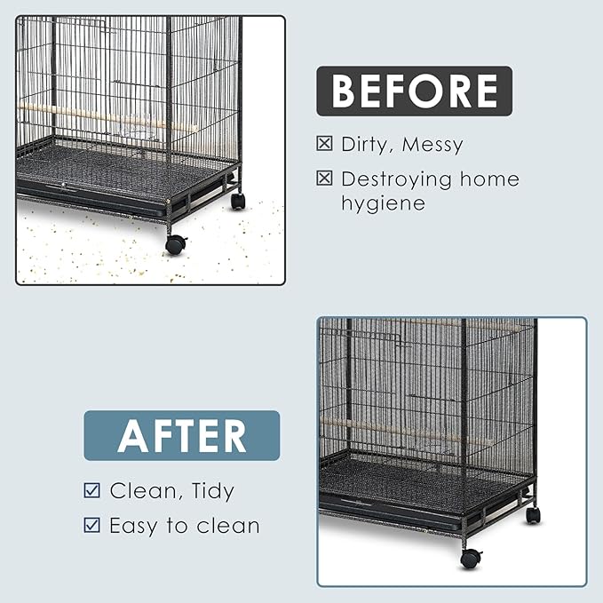 Bissap Bird Cage Seed Catcher, 90-118‘’ Universal Birdcage Net Nylon 31.8'' H - Image 5