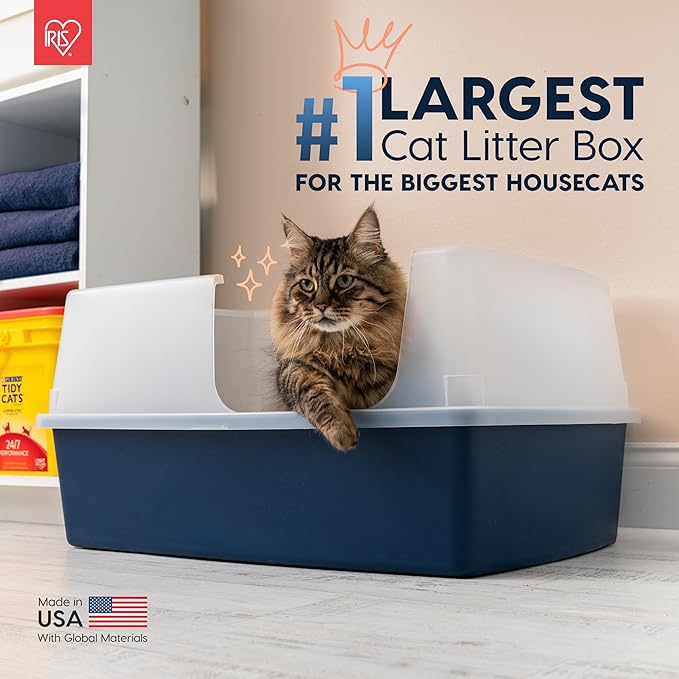 IRIS USA XX-Large Side Entry Cat Litter Box, Open Top Extra Large Litter Box - Image 4