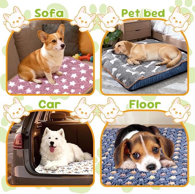 6 Pcs Dog Blanket Super Soft Pet Puppy Blankets Calming Dog Blankets - Image 7