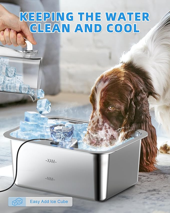 Lesotc Dog Water Fountain for Large Dogs, 11L/3Galon Stainless Steel Large Pet - Image 6