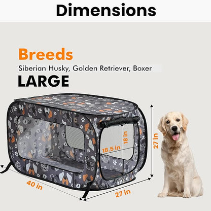 Beatrice Home Fashions Portable, Collapsible, Pop Up Kennel Travel Cat and Dog - Image 2