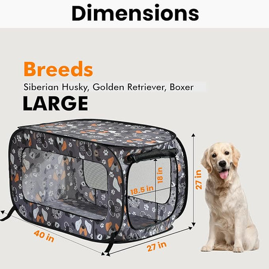 Beatrice Home Fashions Portable, Collapsible, Pop Up Kennel Travel Cat and Dog - Image 2